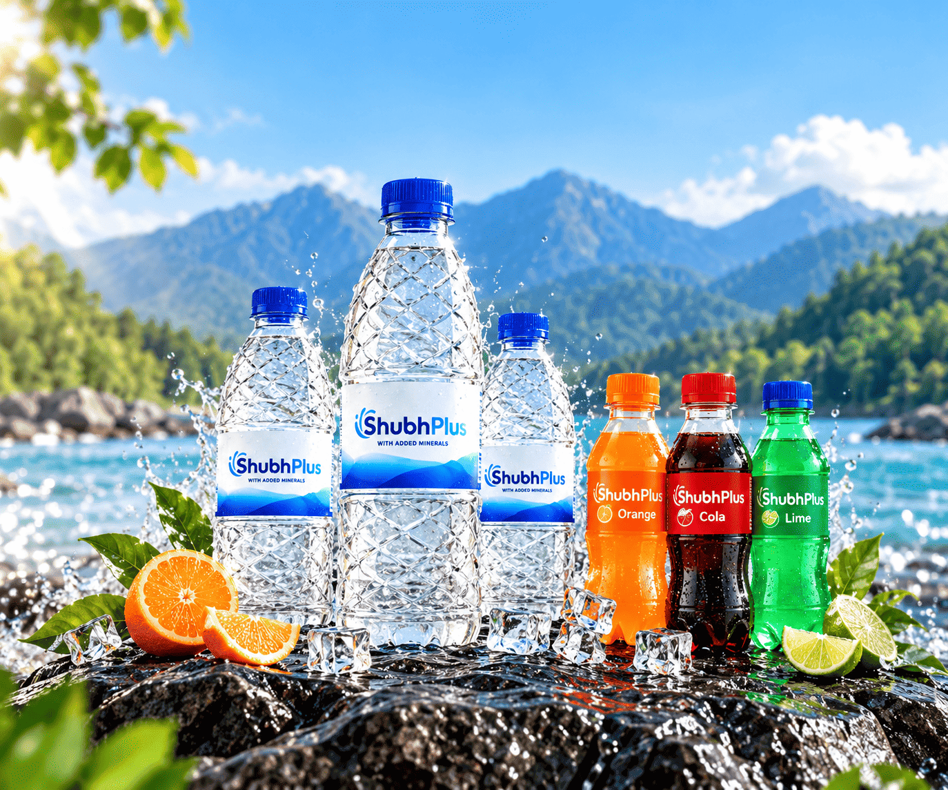 Shubh Plus packaged drinking water and soft drinks quality presentation